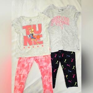2 sets of girls lounge sets (t-shirt and leggings)